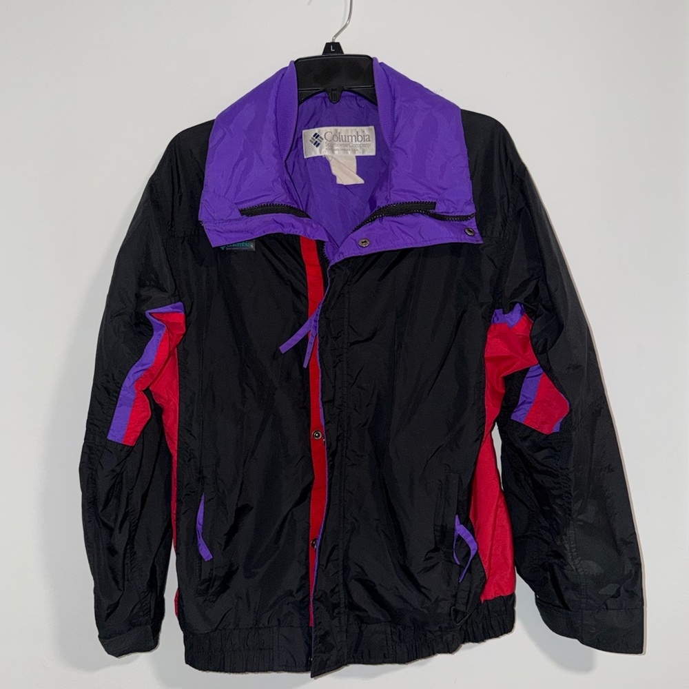 Vintage Columbia Black and Purple Outdoor Jacket